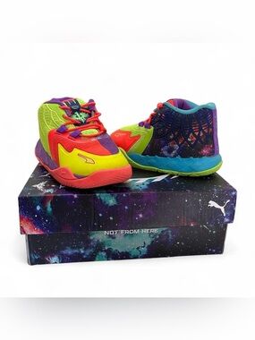8C Puma Melo Be You What The Multicolored Mid Top Toddler Bball Sneakers MB.01